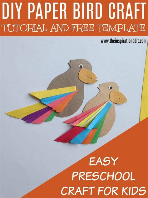 Printable Paper Bird Craft Template