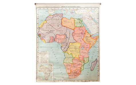 Vintage Classroom Pull Down Map Of Africa Pull Down Map Africa Map