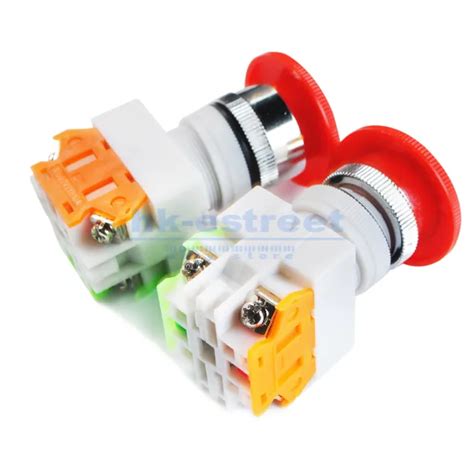 2x Emergency Stop Switch 22mm Red 600v 1 Nc 10a Contacts E Stop Twist