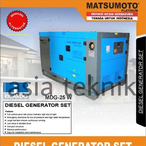 Jual Genset Silent Matsumoto 25 Kva Di Lapak Pt Asia Teknik Sejahtera