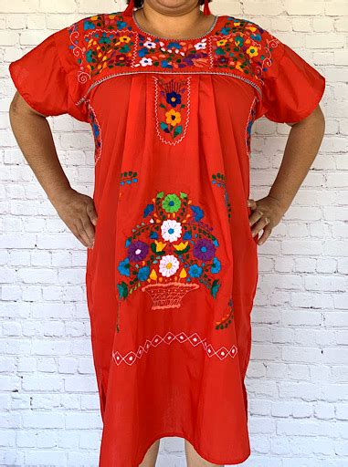 Red Mexican Dress Authentic Mexican Clothing Mexican Dresses