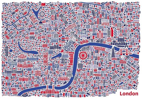 London City Map Poster Art Prints By Vianina Redbubble