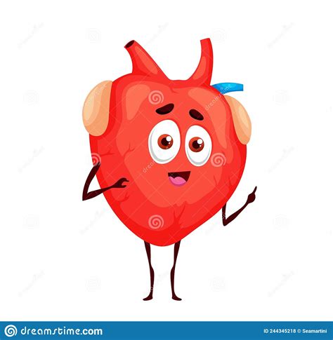 Human Funny Heart Character Anatomy Mascot Stock Illustration