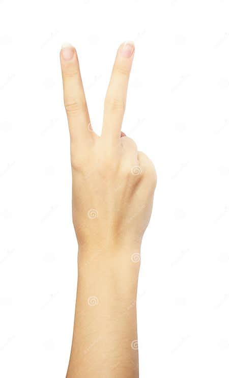 Victory Hand Sign Fingers Stock Photo Image Of Number 22318886