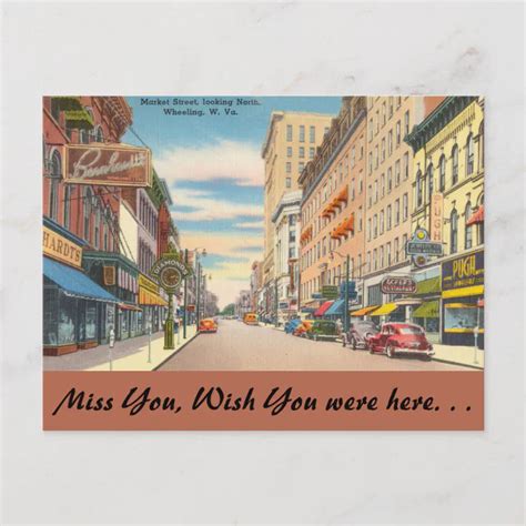 West Virginia Market Street Wheeling Postcard Zazzle