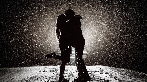 2048x1152 Couple Kissing In Snow Night 2048x1152 Resolution Hd 4k Wallpapers Images