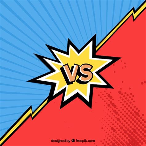 Versus Red And Blue Background Free Vector