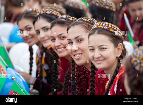Turkmen Girls In Traditional Dress Hi Res Stock Photography And Images