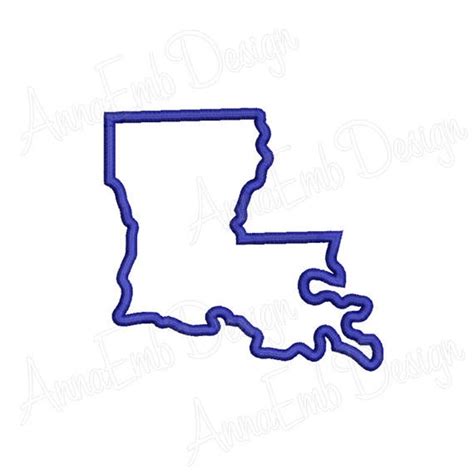 Louisiana State Applique Embroidery Design State Applique Etsy