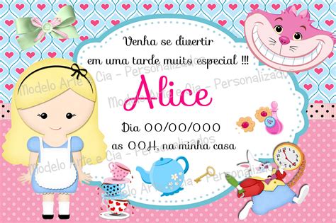 Convite Alice Pais Das Maravilhas