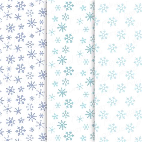 Snowflake Digital Paper Winter Snow Scrapbook Paper Etsy