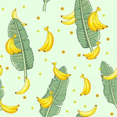 Background Wallpaper Yellow Banana Sweet Fruit With Green Leaf Green