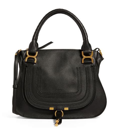 Womens Chloé Black Leather Marcie Saddle Bag Harrods Uk