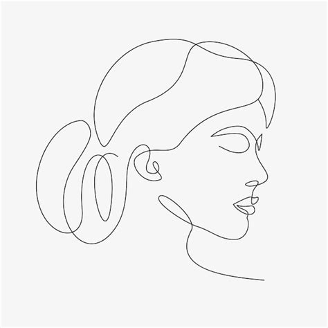Ilustración dibujada a mano mínima de mujer dibujo de estilo de una