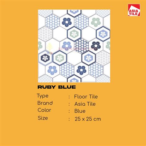 Jual Keramik Murah Asia Tile Ruby Blue X Indonesia Shopee Indonesia