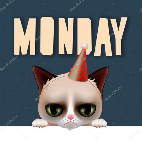 Monday Morning With Cute Grumpy Cat Stock Vector Image By ©ikopylove