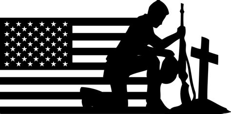 American Flag With Soldier 24 Decal