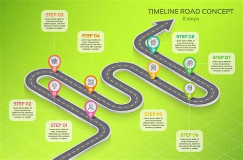 Road Map Infographic Template Vector 04 Free Download
