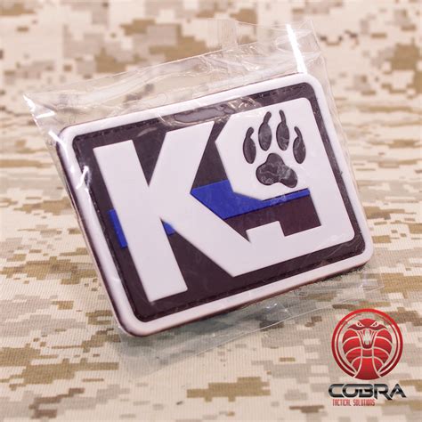 K9 Dog Patch Black White Blue Line Velcro Military Airsoft