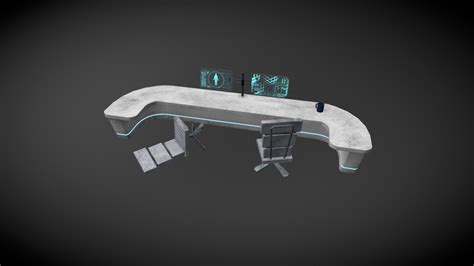 Sci Fi Office Table And Chairs 3d Model By Finja Finfin42