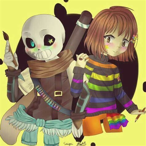 Collab Inktale Sans And Frisk Undertale Amino