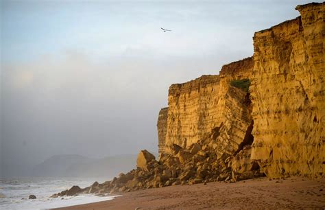 Huge Cliff Fall At Hive Beach In Burton Bradstock In Pictures