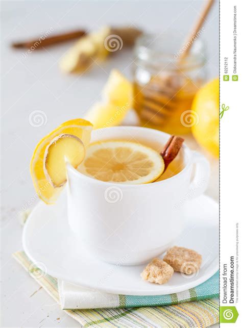Ginger Lemon Cinnamon Tea Stock Photo Image 62212112