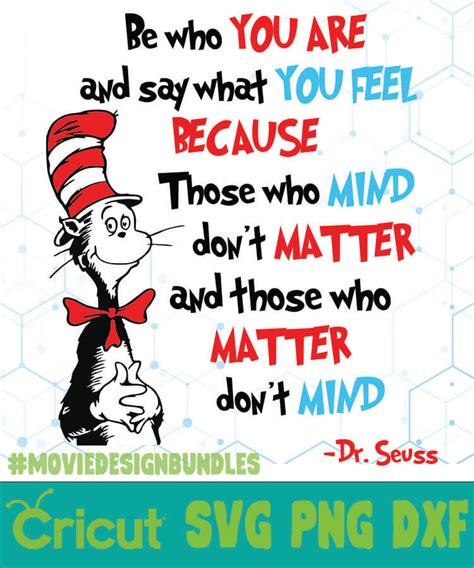 Be Who You Are Dr Seuss Cat In The Hat Quotes 1 Svg Png Dxf Movie