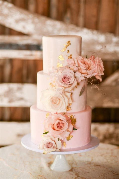 17 Three Tier Wedding Cakes That Make Show Stopping Desserts Rose Gold Wedding Cakes Tiered