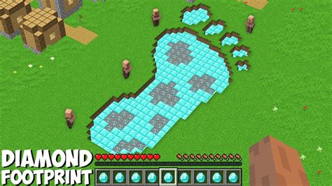 I Found Super Biggest Diamond Footprint Near The Village In Minecraft