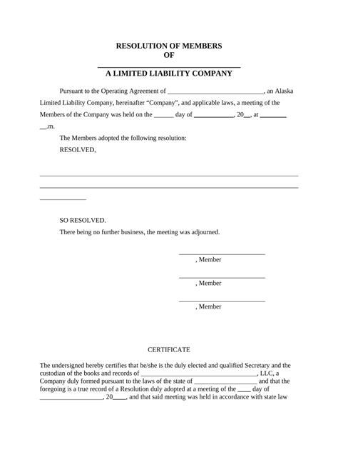 Resolution Llc Form Template Complete With Ease Airslate Signnow