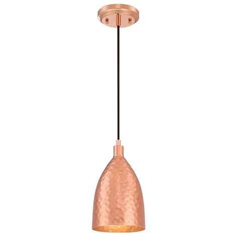 Westinghouse 1 Light Hammered Copper Mini Pendant 6105400 The Home Depot