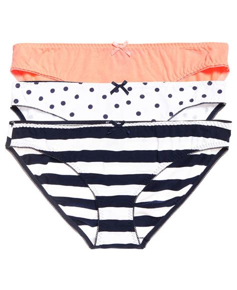 Womens Super Standard Briefs Triple Pack In Navy Coral Spot Superdry
