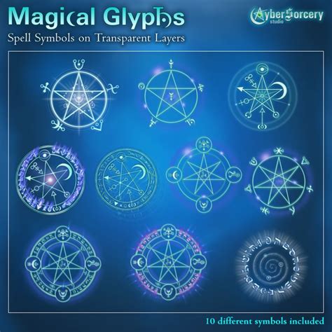 Magical Glyphs Spell Symbols 2 3d Models 2d Caballus Magick Symbols