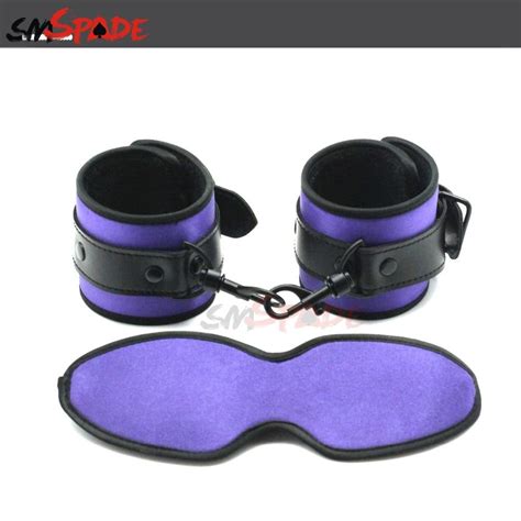 Smspade Satin Bondage Kit Sex Restraints Handcuffs Blindfold Set For