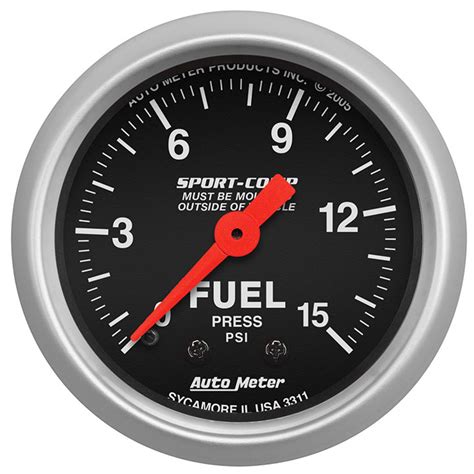 Autometer 2 116in Fuel Pressure Gauge 0 15 Psi Mechanical Sport Comp