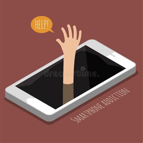 Concept Of Smartphone Addiction Stock Vector Illustration Of Screen