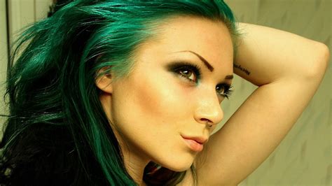 Womens Green Hair Color Hd Wallpaper Wallpaper Flare