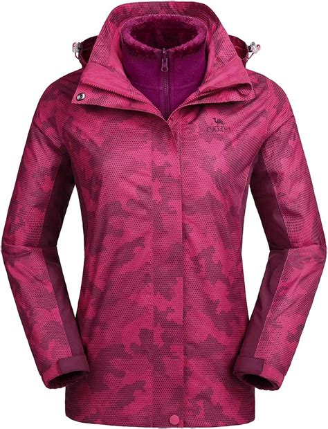 camel crown womens ski jacket waterproof 3 in 1 winter jacket windproof warm fleece hooded