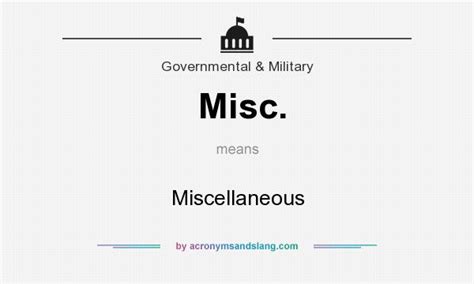 What Does Misc Mean Definition Of Misc Misc Stands For