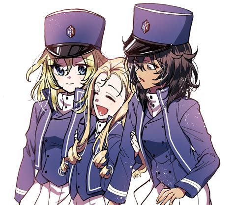 Andou Oshida And Marie Girls Und Panzer Drawn By Shutoumq Danbooru