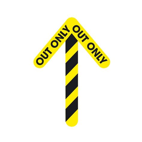 Social Distancing Out Only Arrow Anti Slip Floor Sticker Packs Of