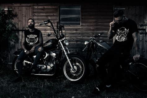 Harley Davidson Chopper Motorcycle Men Tattoos Tattoo Beards Beard