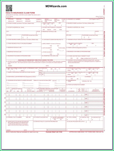 Free Hcfa 1500 Claim Form Template Form Resume Examples Dp3oogo30q