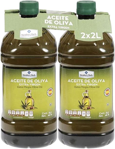 aceite de oliva extra virgen members mark paquete de 2 piezas de 2 litros c u total 4 litros
