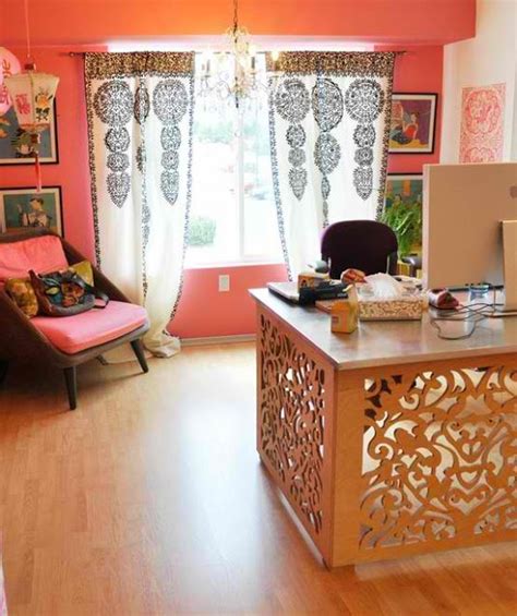 Boho chic style is key throughout. 40 Floppy But Refined Boho Chic Home Office Designs - DigsDigs