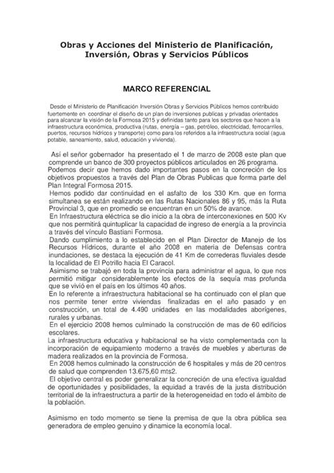 PDF Obras y Acciones del Ministerio de Planificación modulos