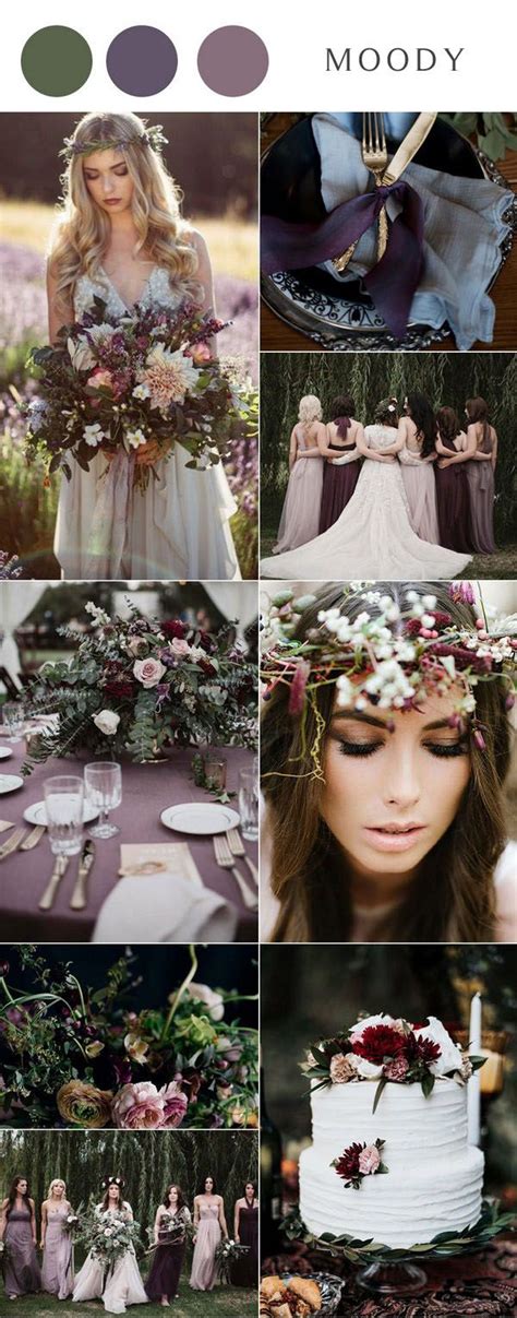 8 Chic Moody Fall Wedding Color Palettes 2023 2024 Wedding Theme Color Schemes Dark Wedding