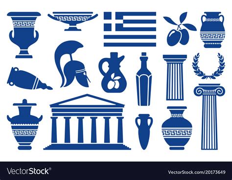 Symbols Greece Royalty Free Vector Image Vectorstock