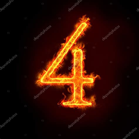 Fire Numbers 4 — Stock Photo 8581496